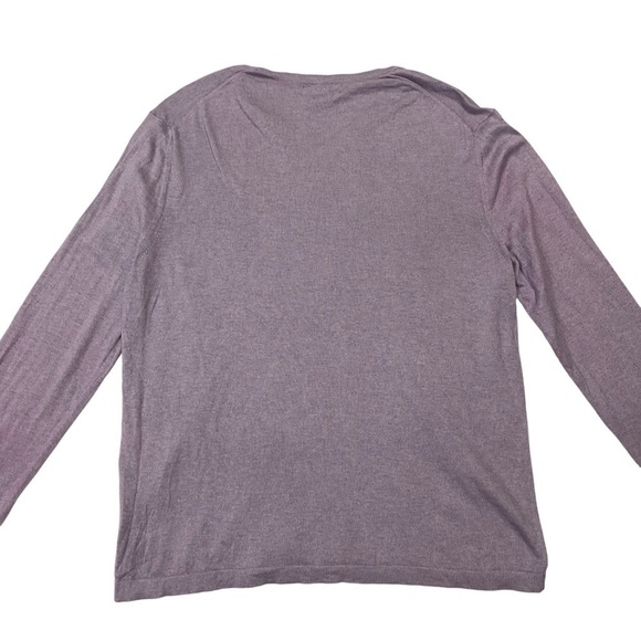 Banana Republic Light Weight Luxury Blend V-Neck Purple Sweater Flawed Size L - Picture 5 of 12
